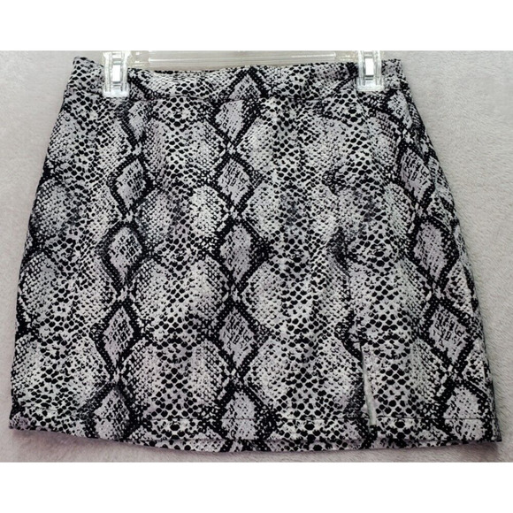 Garage Mini Skirt Women's Medium Multicolor Snake Print Rayon Vented Back Zipper - Picture 1 of 8